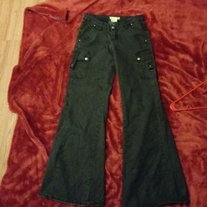 Rocker chic wide leg jeans